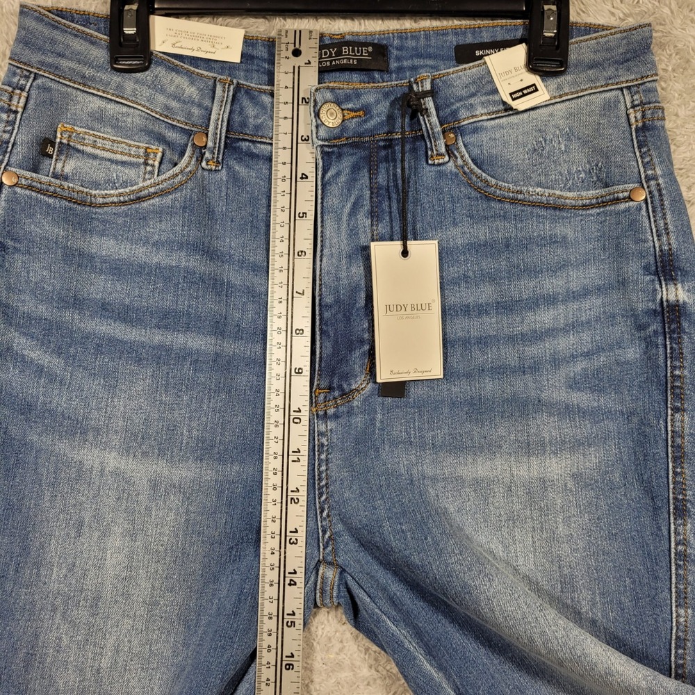 Judy Blue Skinny Jeans Women Size 13/31 Medium Blue Tummy Control - Picture 4 of 13